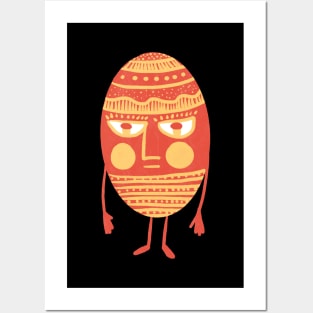 Egg man, the red and yellow decorated easter egg, version 2 Posters and Art